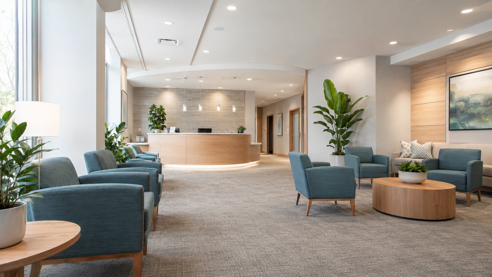 Waiting room carpet in a medical office